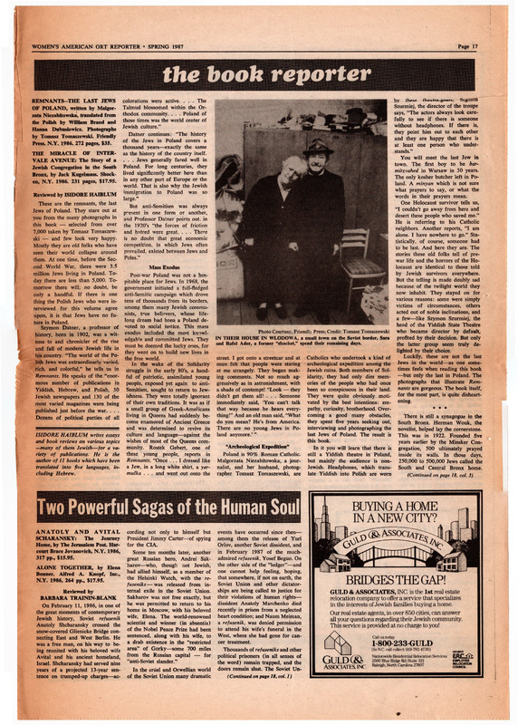 Haiblum - 1987 - Remnants—The Last Jews of Poland (Review).pdf