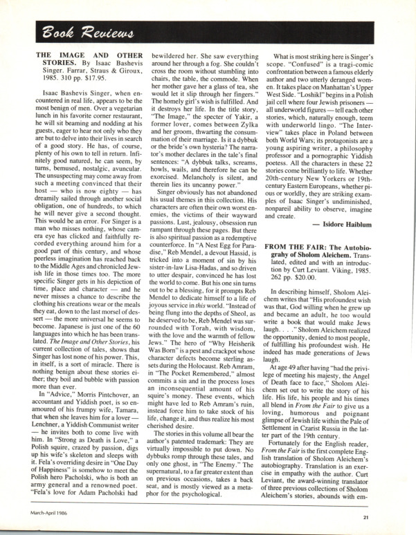 Haiblum - 1986 - The Image and Other Stories (Review).pdf