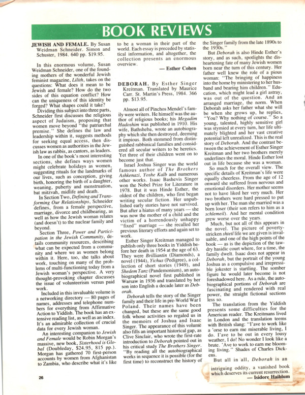 Haiblum - 1985 - Deborah (Review).pdf