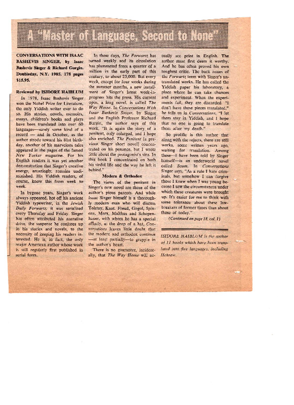 Haiblum - 1985 - A Master of Language, Second to None.pdf