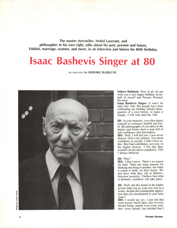 Haiblum - 1984 - Isaac Bashevis Singer at 80.pdf