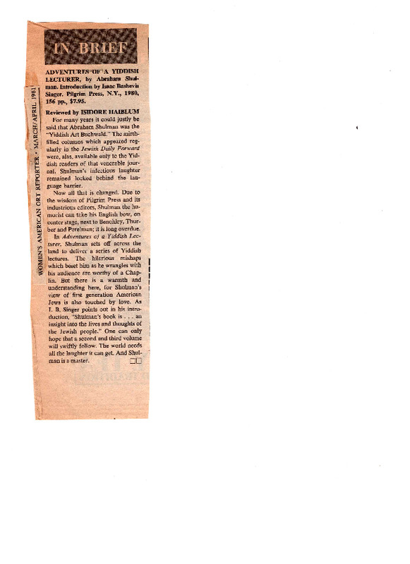 Haiblum - 1981 - Adventures of a Yiddish Lecturer (Review).pdf