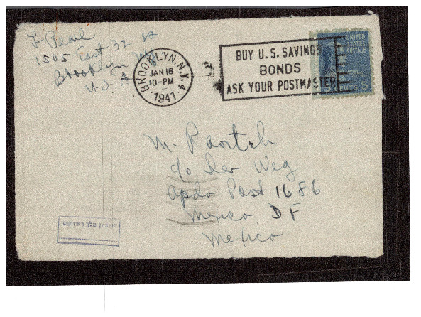 Letter from Louis Pearl (לײבל פּערלע) to Melech Ravitch, January 18, 1941