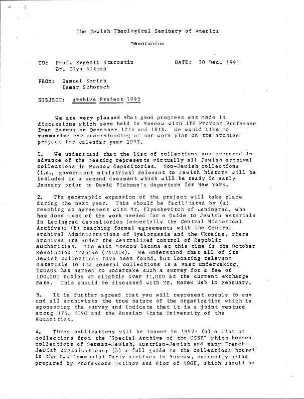 memo to starostin and altman from norich and schorsch, archive project.pdf