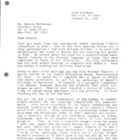 David Roskies to Bonnie Fetterman—January 22, 1990
