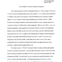 Vos der dikhter vil: Peretz's Seductive Metapoetics