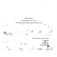 Mendele as Mirror: Deciphering the Narrative Voice in Sh. Y. Abromovitsh's Hakdomes Mendele Moykher-Sforim