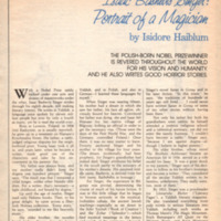 Haiblum - 1984 - Isaac Bashevis Singer Portrait of a Magician.pdf
